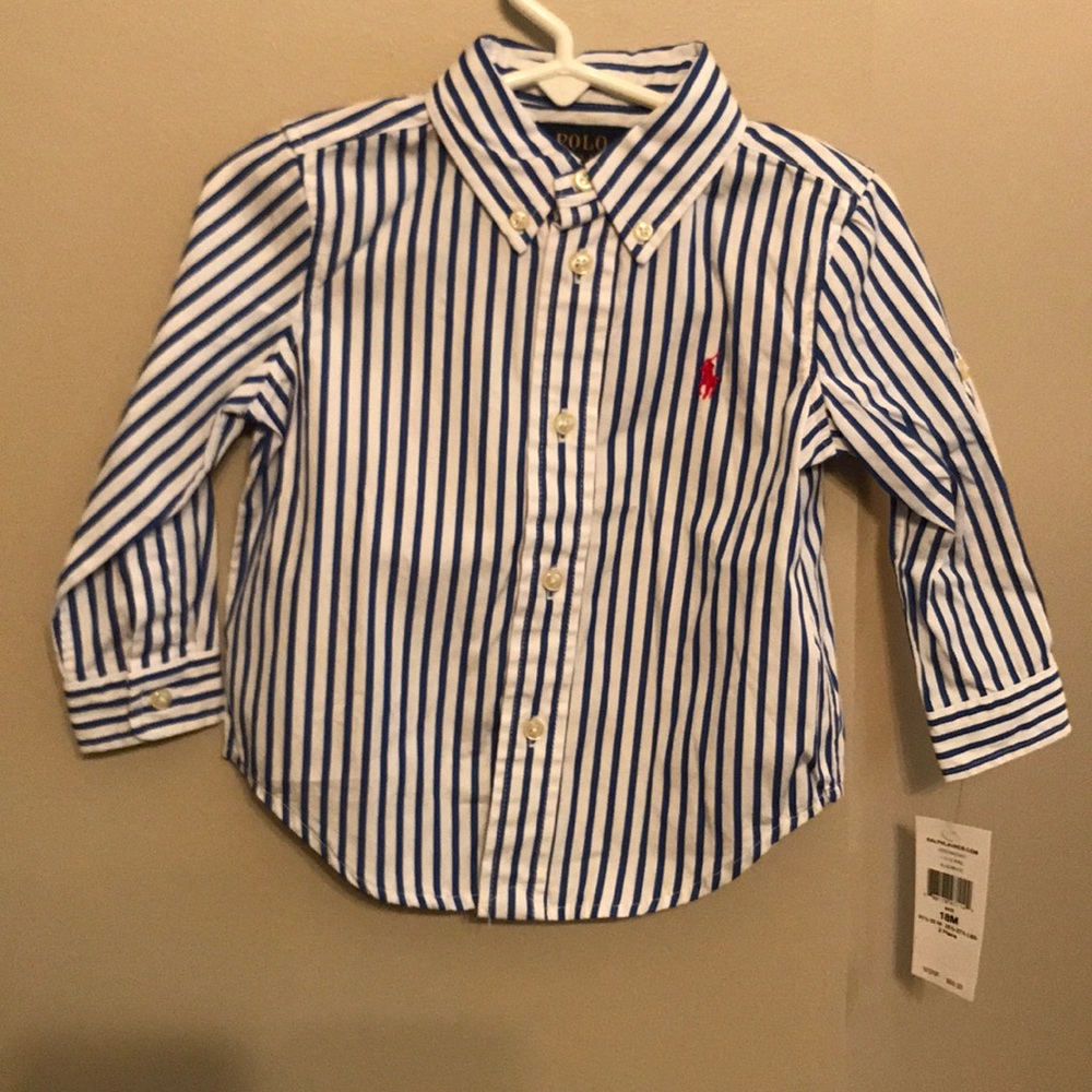 NWT Boys Polo Ralph Lauren Blue/White 18 month